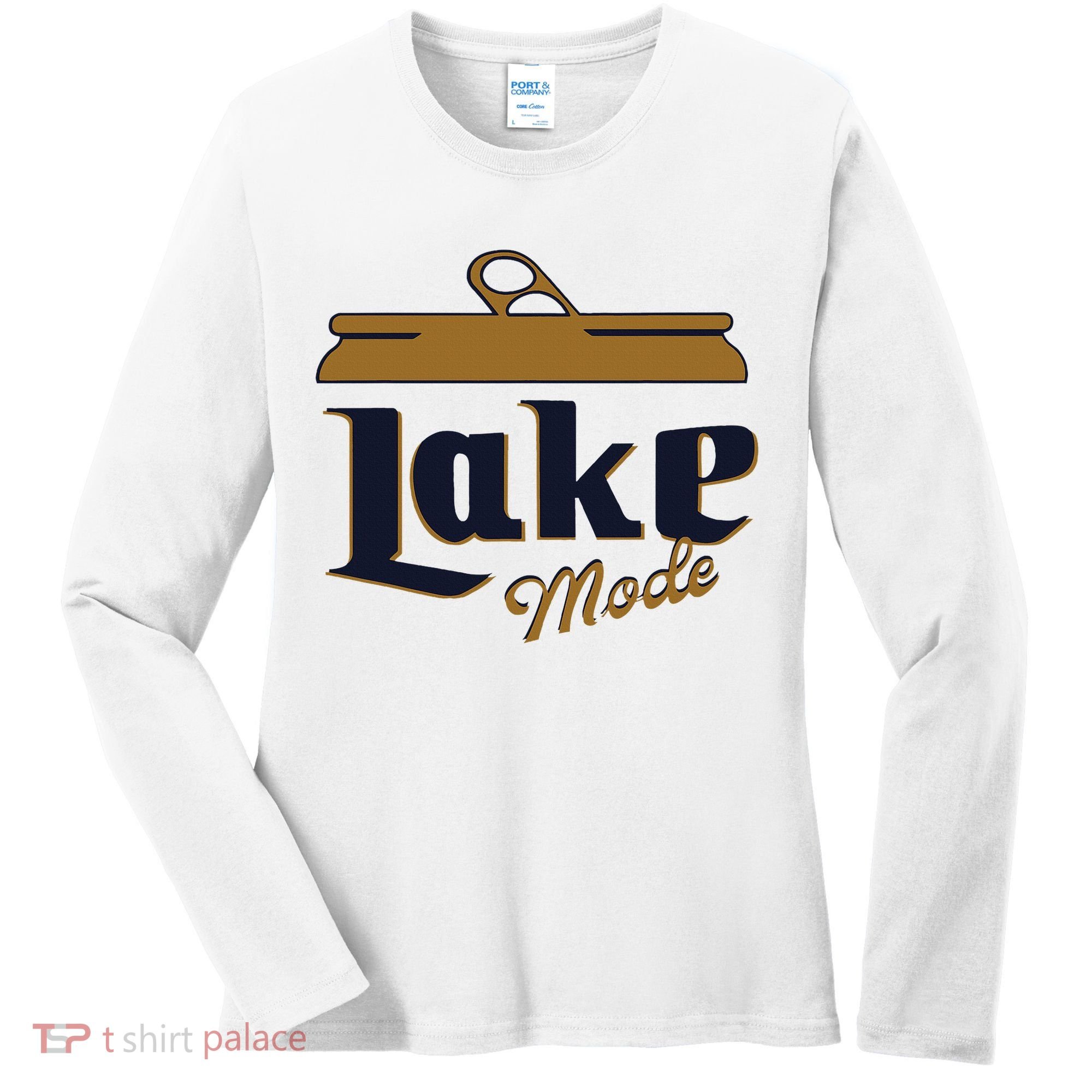 Lake Mode Beer Can Funny Beer Drinking Women's Long Sleeve Shirt