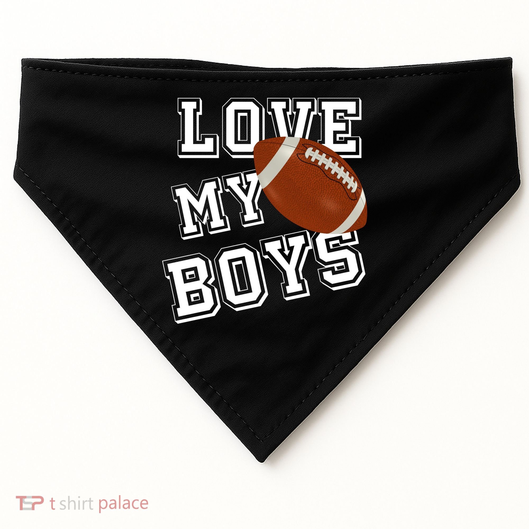 Love My Boys Cute Football USA-Made Doggie Bandana