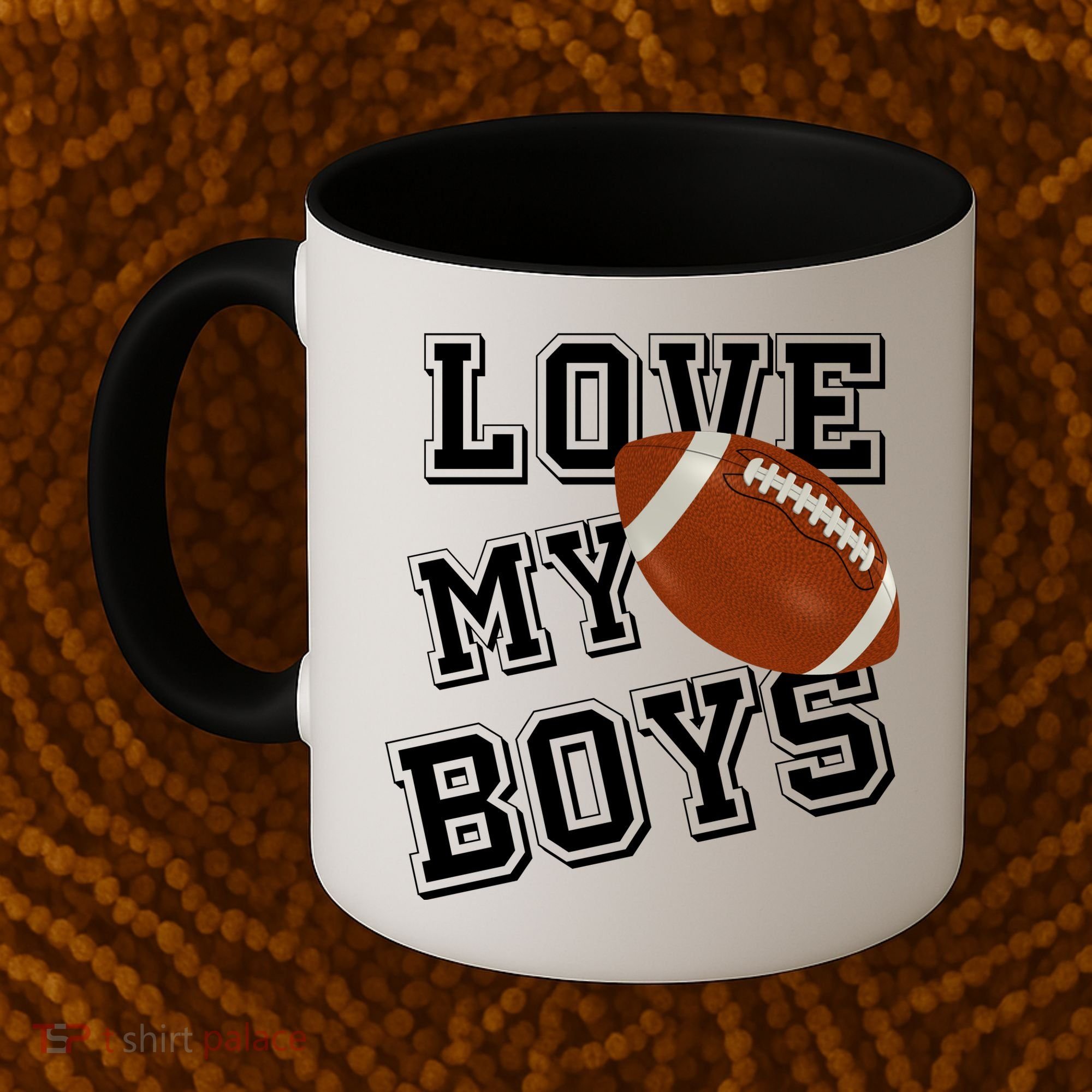 Love My Boys Cute Football Coffee Mug