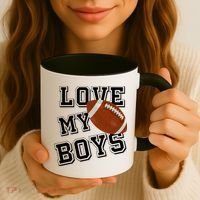 Love My Boys Cute Football Coffee Mug thumb 3