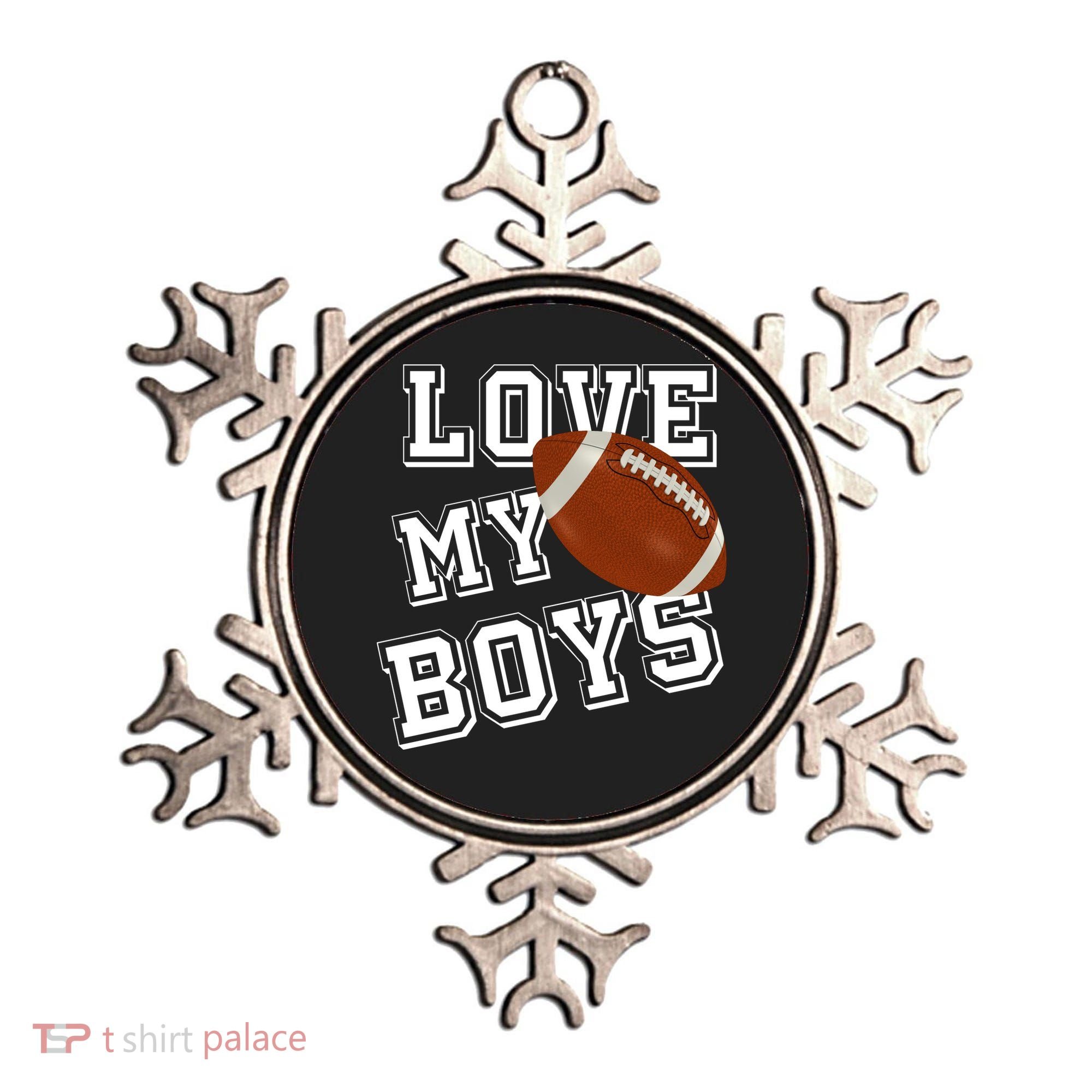 Love My Boys Cute Football Ornament