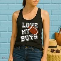 Love My Boys Cute Football Women's Tank Top thumb 2