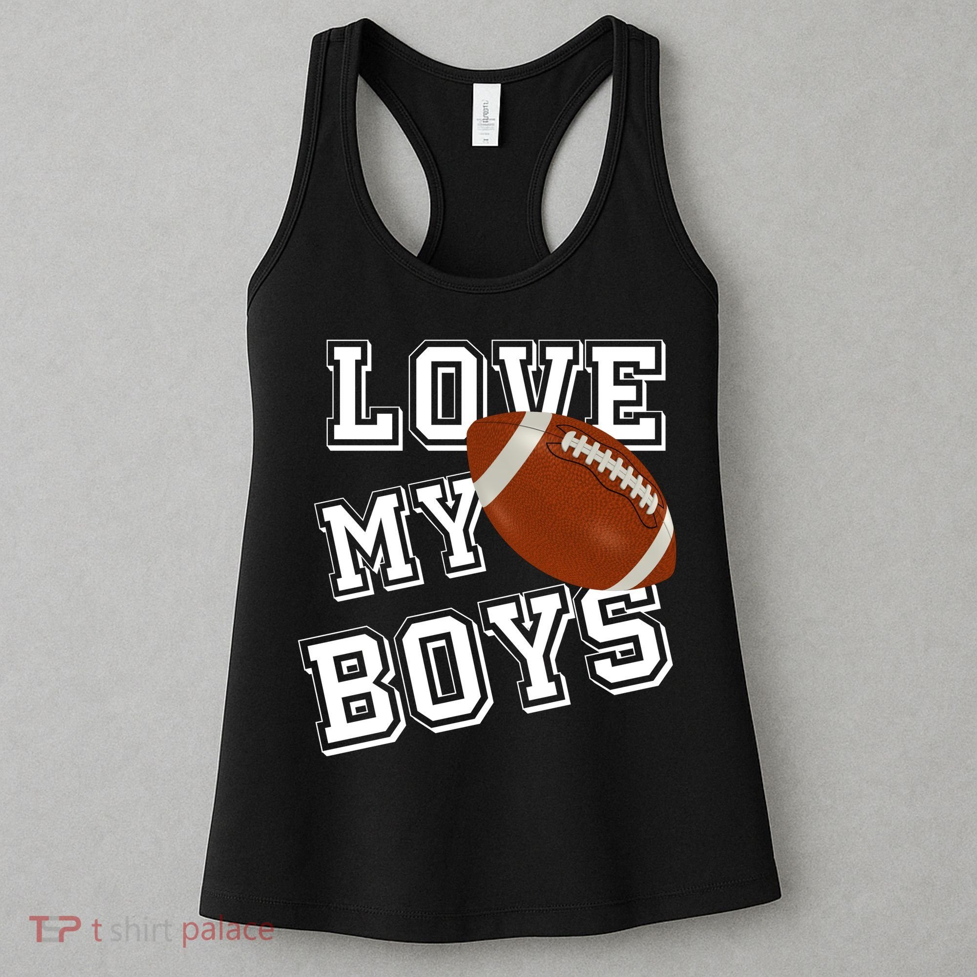 Love My Boys Cute Football Women's Tank Top
