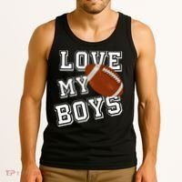 Love My Boys Cute Football Tank Top thumb 3