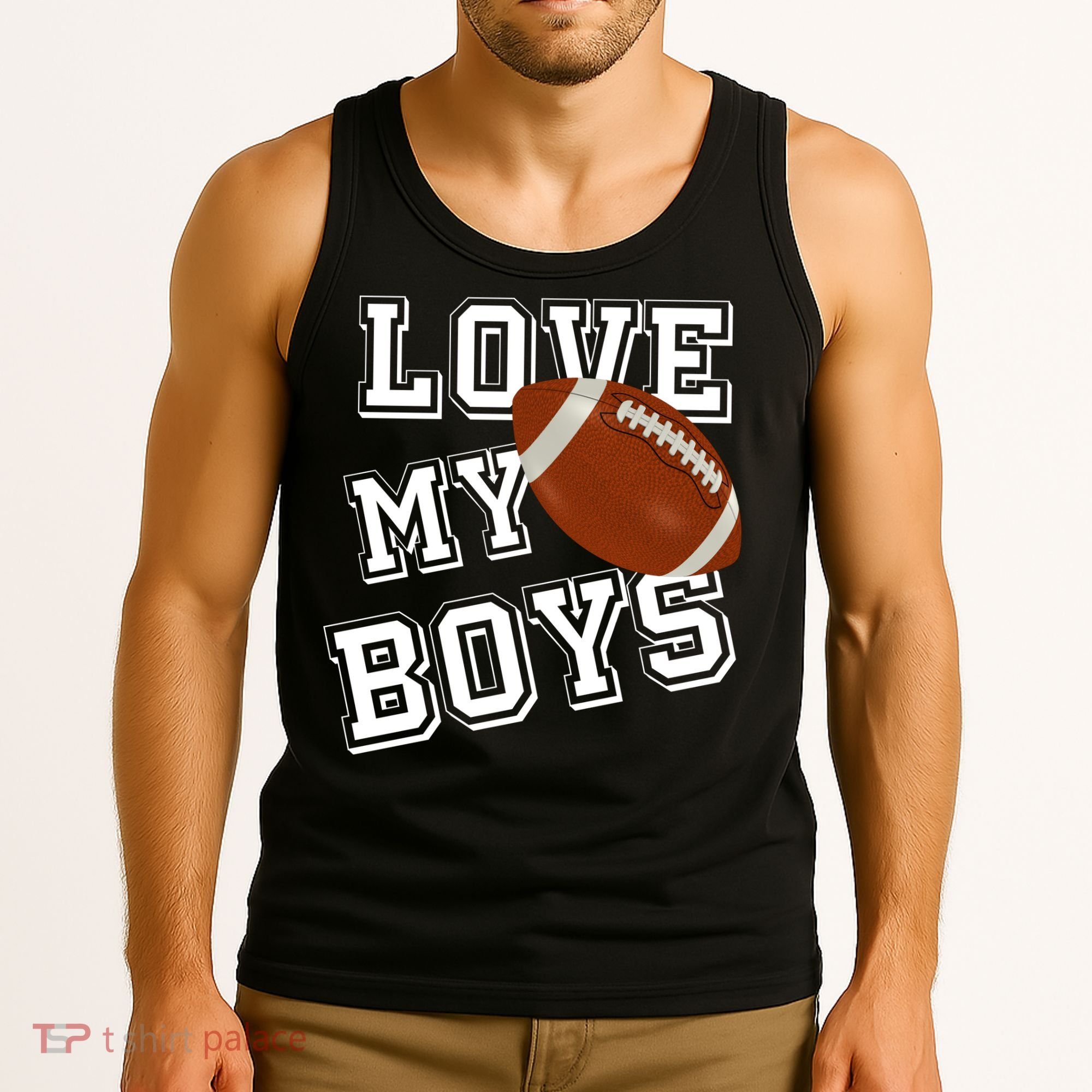 Love My Boys Cute Football Tank Top