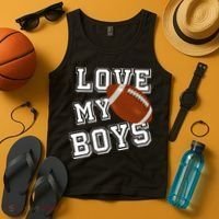 Love My Boys Cute Football Tank Top thumb 4