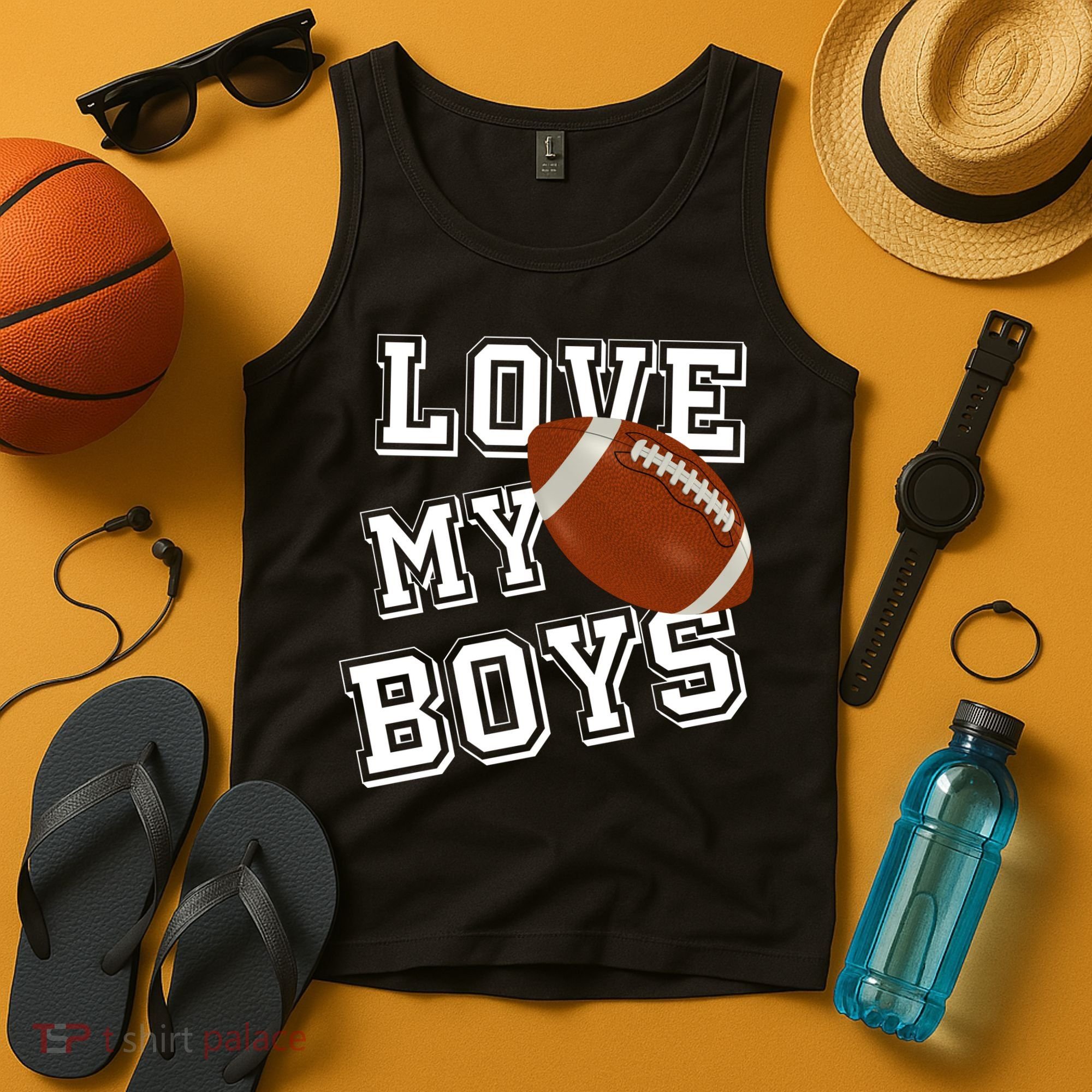 Love My Boys Cute Football Tank Top