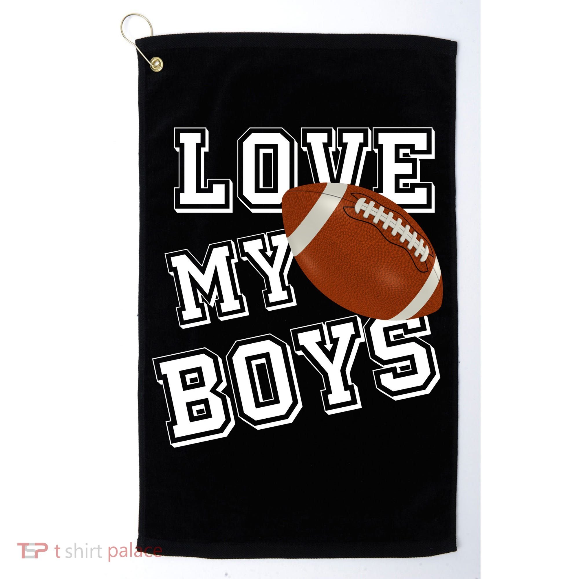 Love My Boys Cute Football Golf Towel