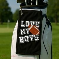 Love My Boys Cute Football Golf Towel thumb 2