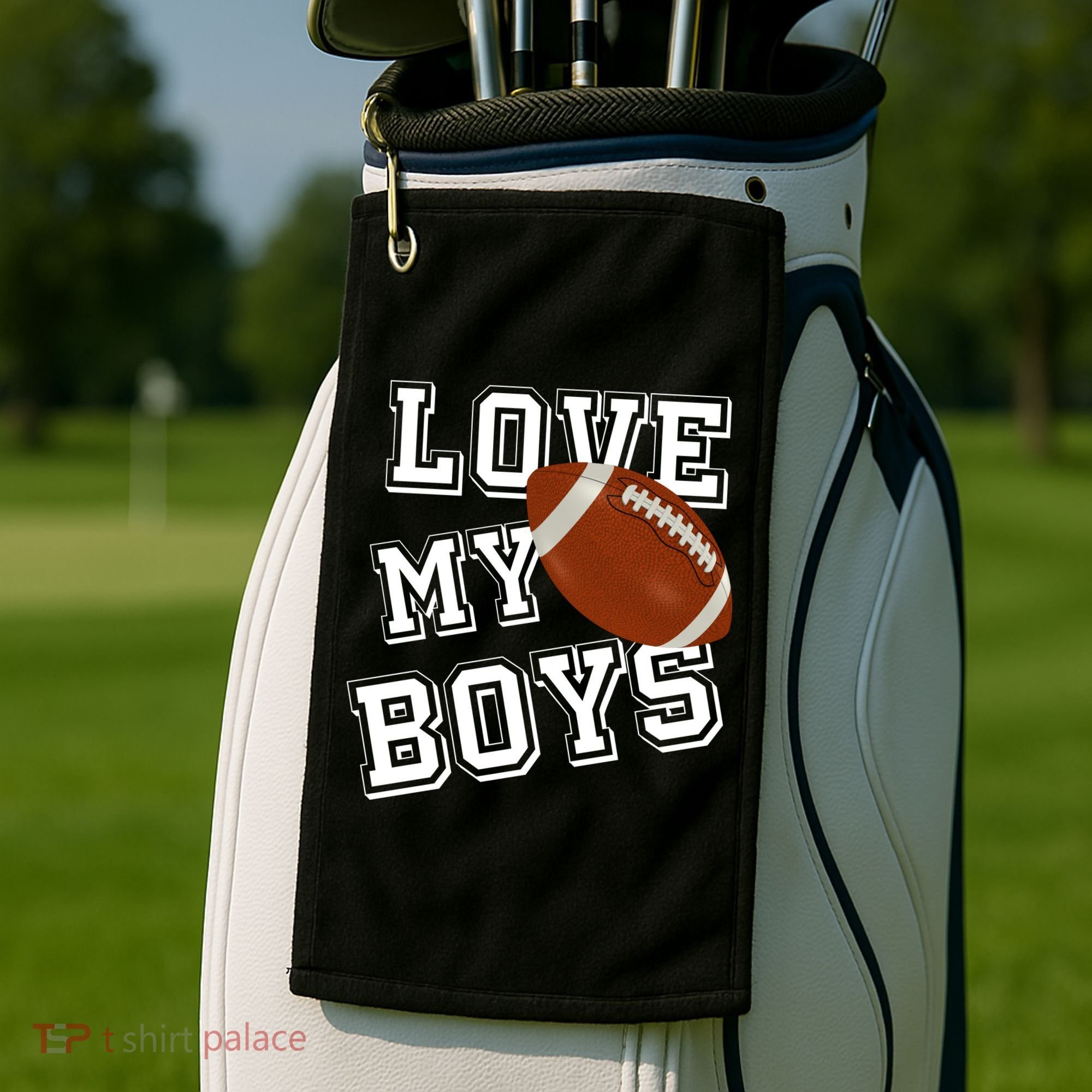 Love My Boys Cute Football Golf Towel