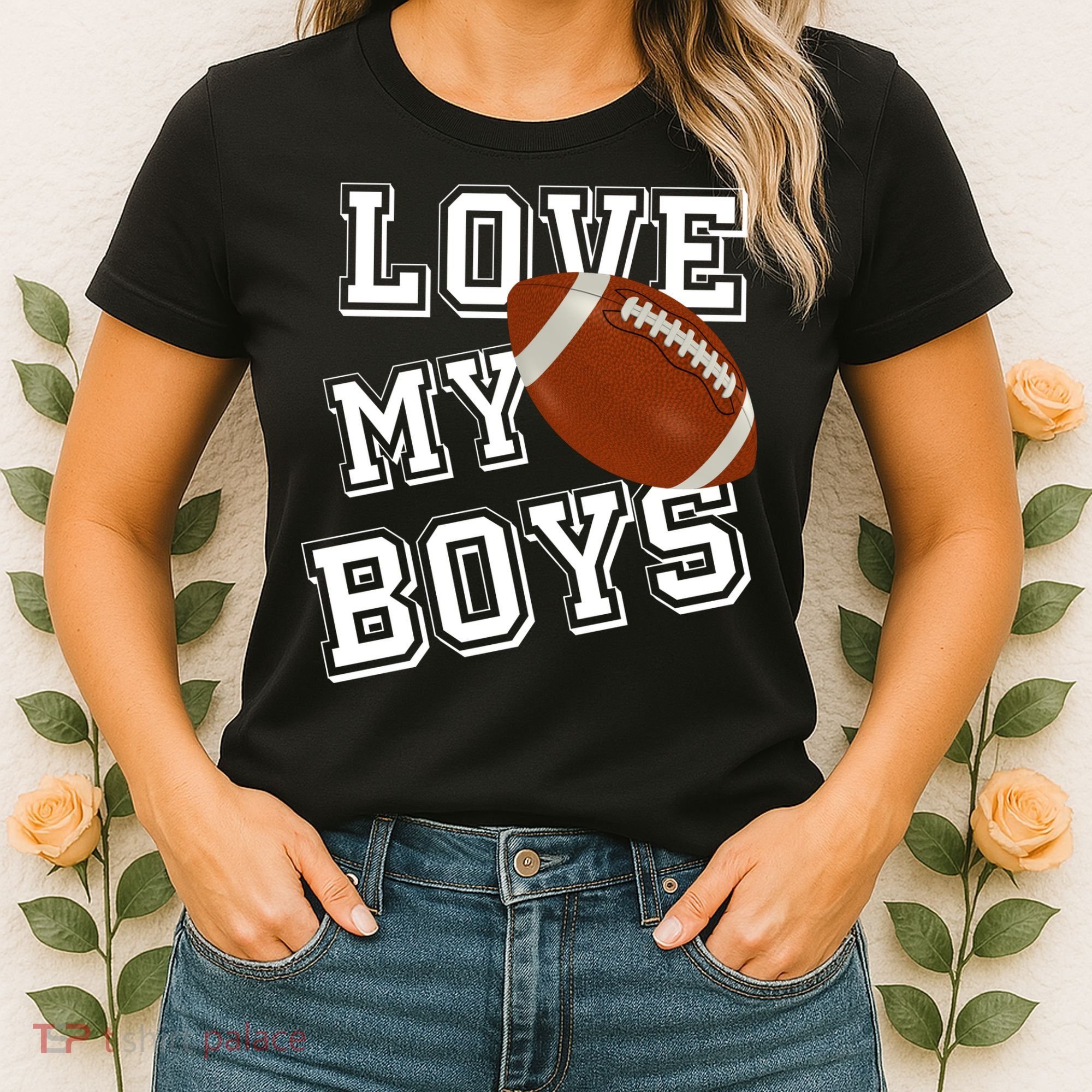 Love My Boys Cute Football Women's T-Shirt
