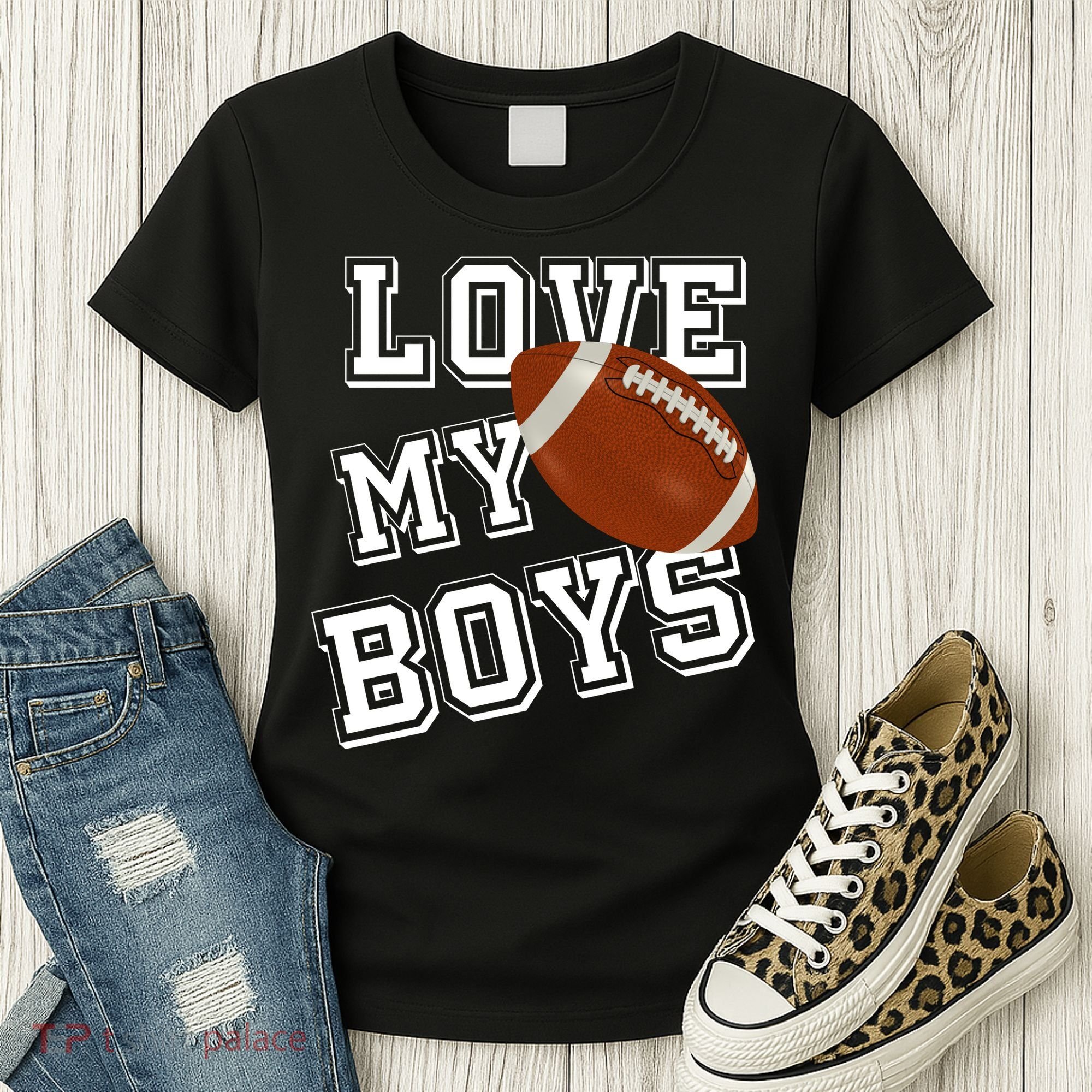 Love My Boys Cute Football Women's T-Shirt