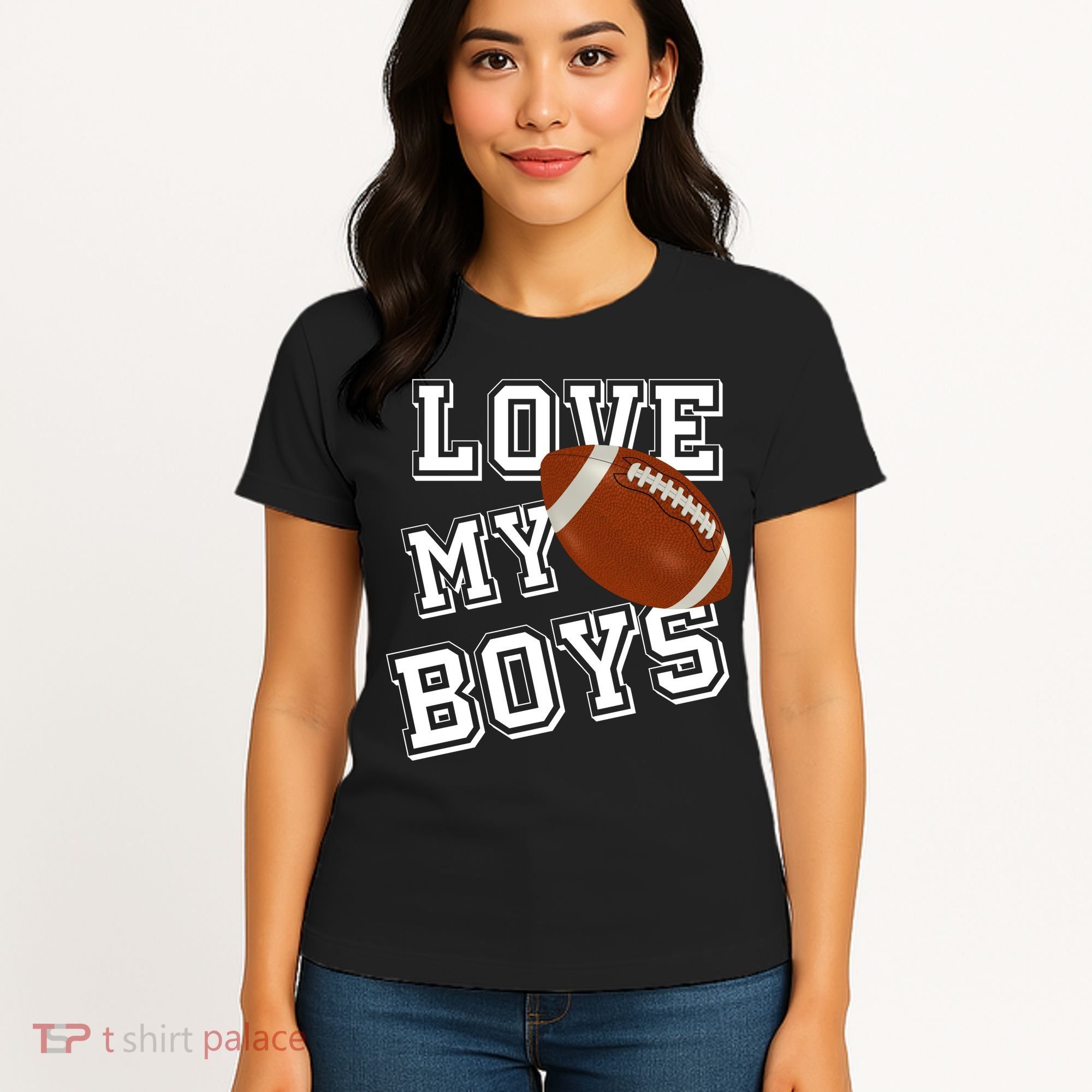 Love My Boys Cute Football Women's T-Shirt