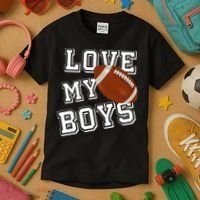 Love My Boys Cute Football Kids T-Shirt thumb 3