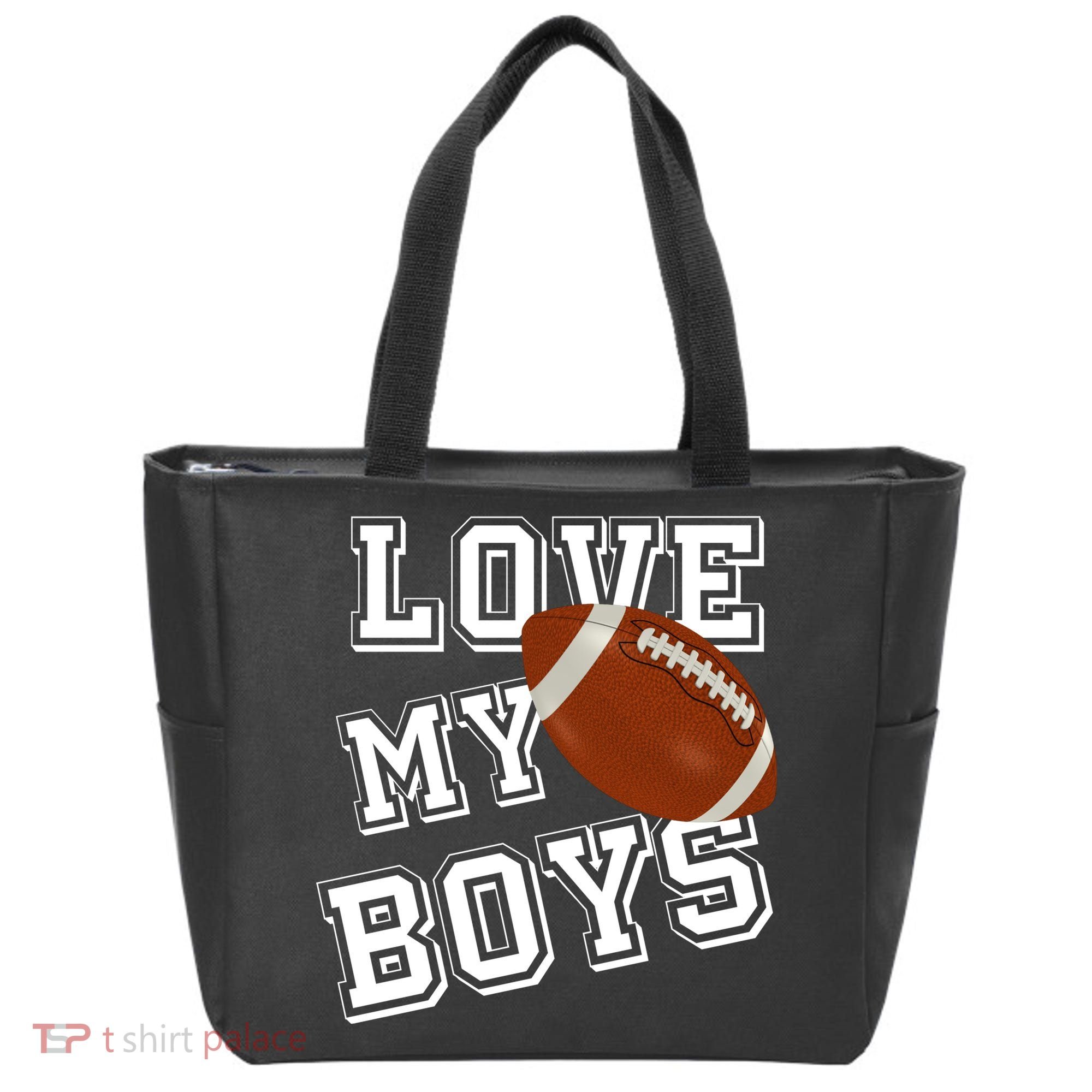 Love My Boys Cute Football Tote Bag