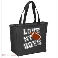 Love My Boys Cute Football Tote Bag thumb 2