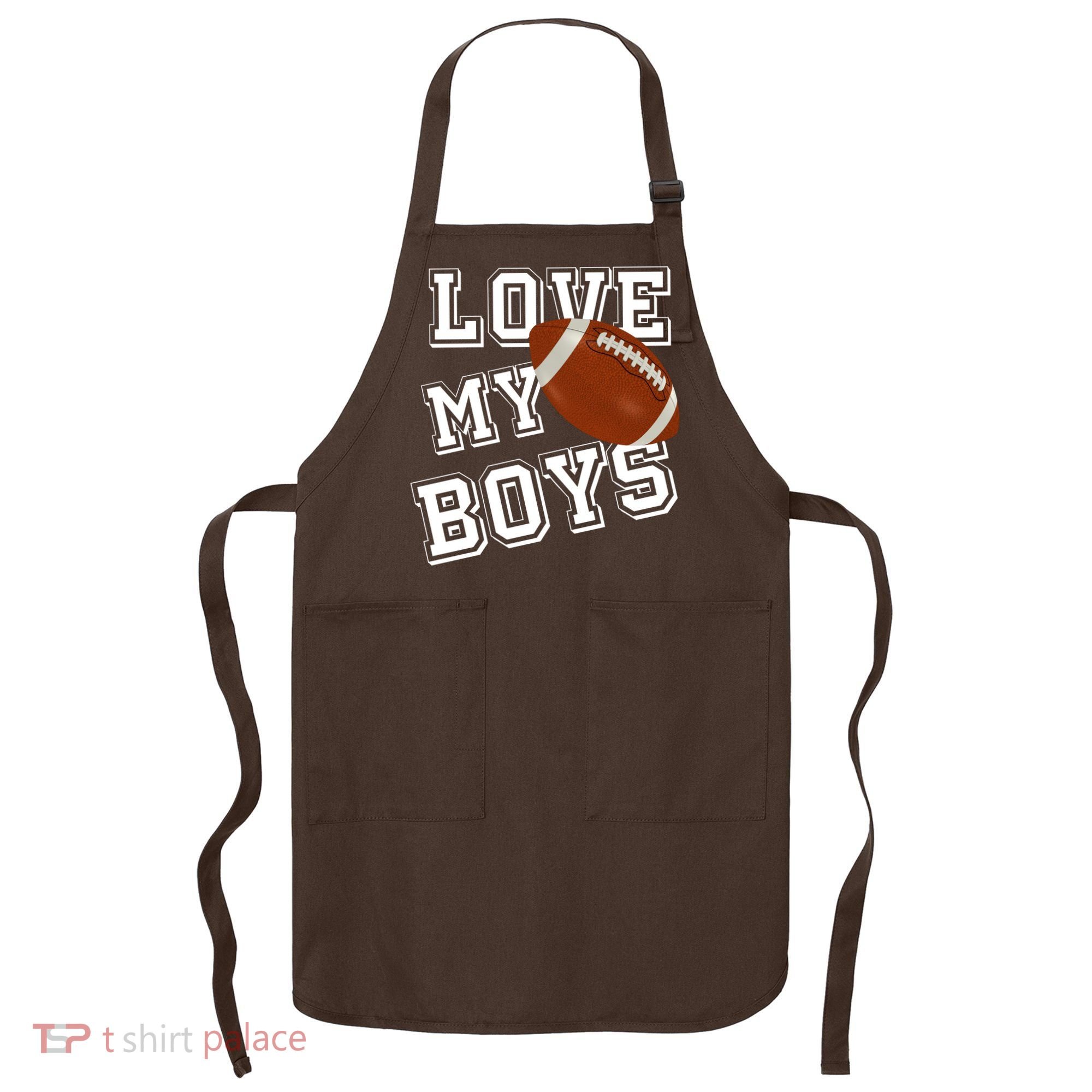 Love My Boys Cute Football Apron