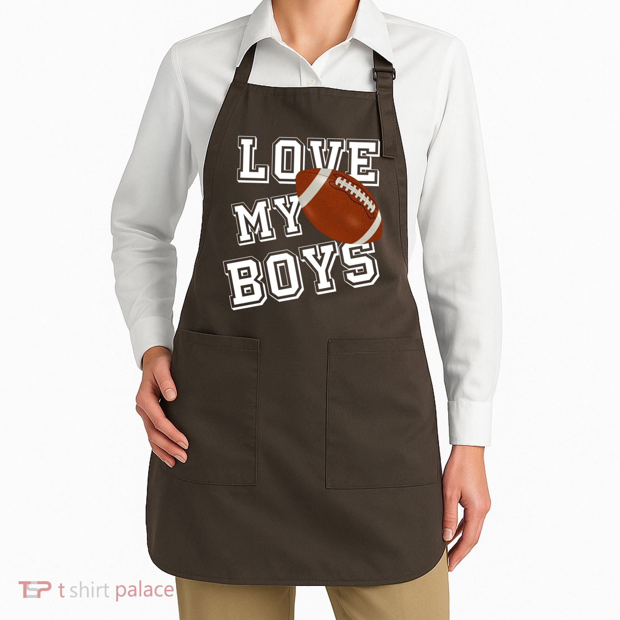 Love My Boys Cute Football Apron