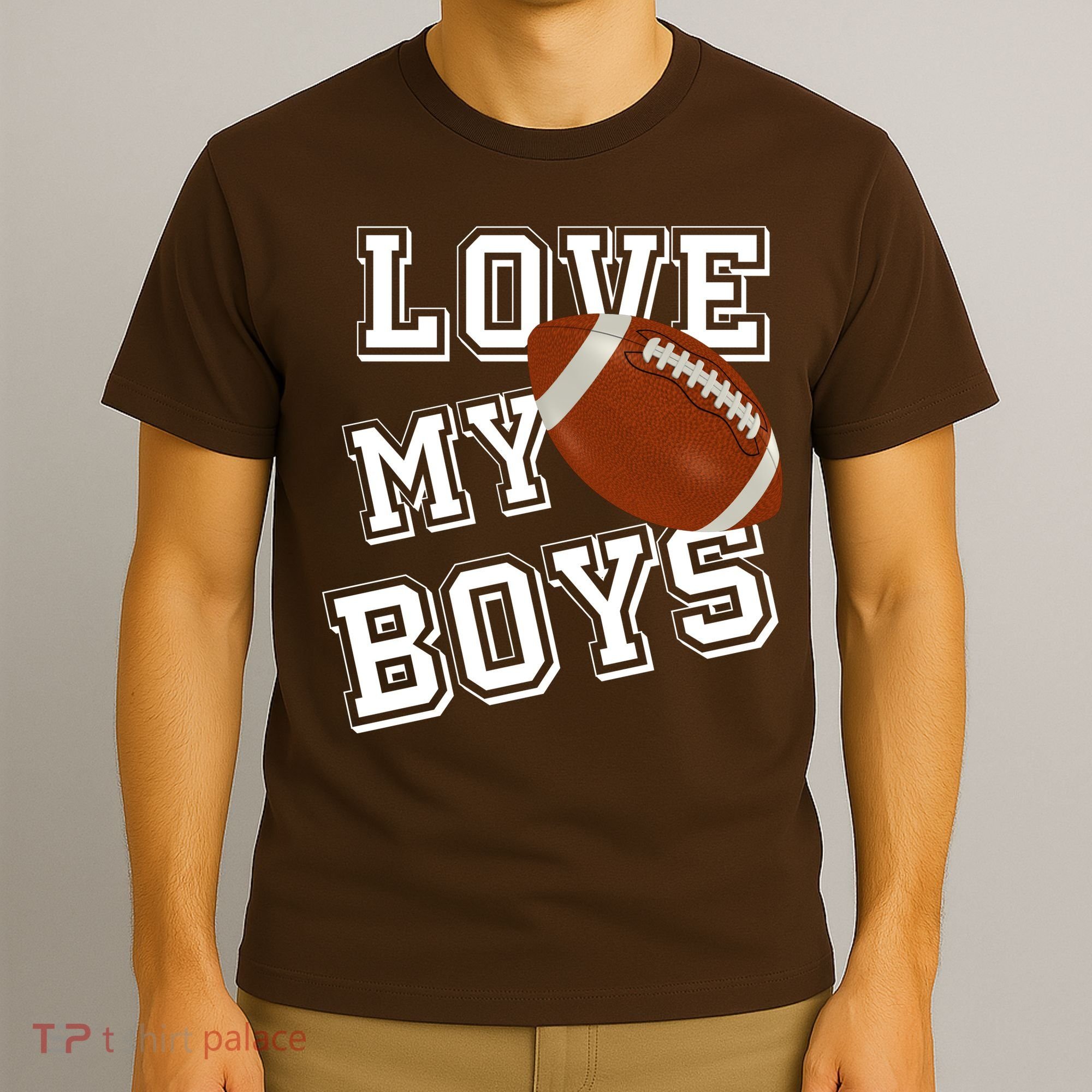 Love My Boys Cute Football T-Shirt