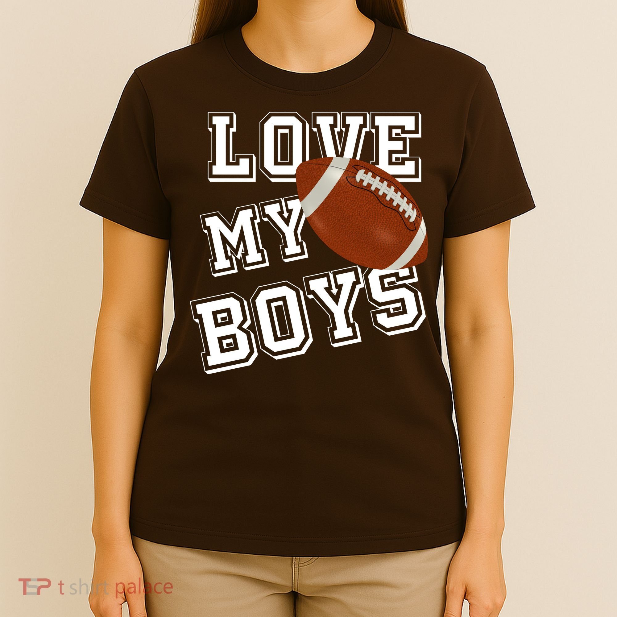 Love My Boys Cute Football T-Shirt