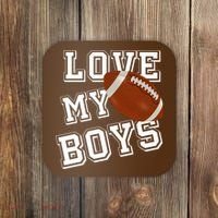 Love My Boys Cute Football Coaster thumb 0