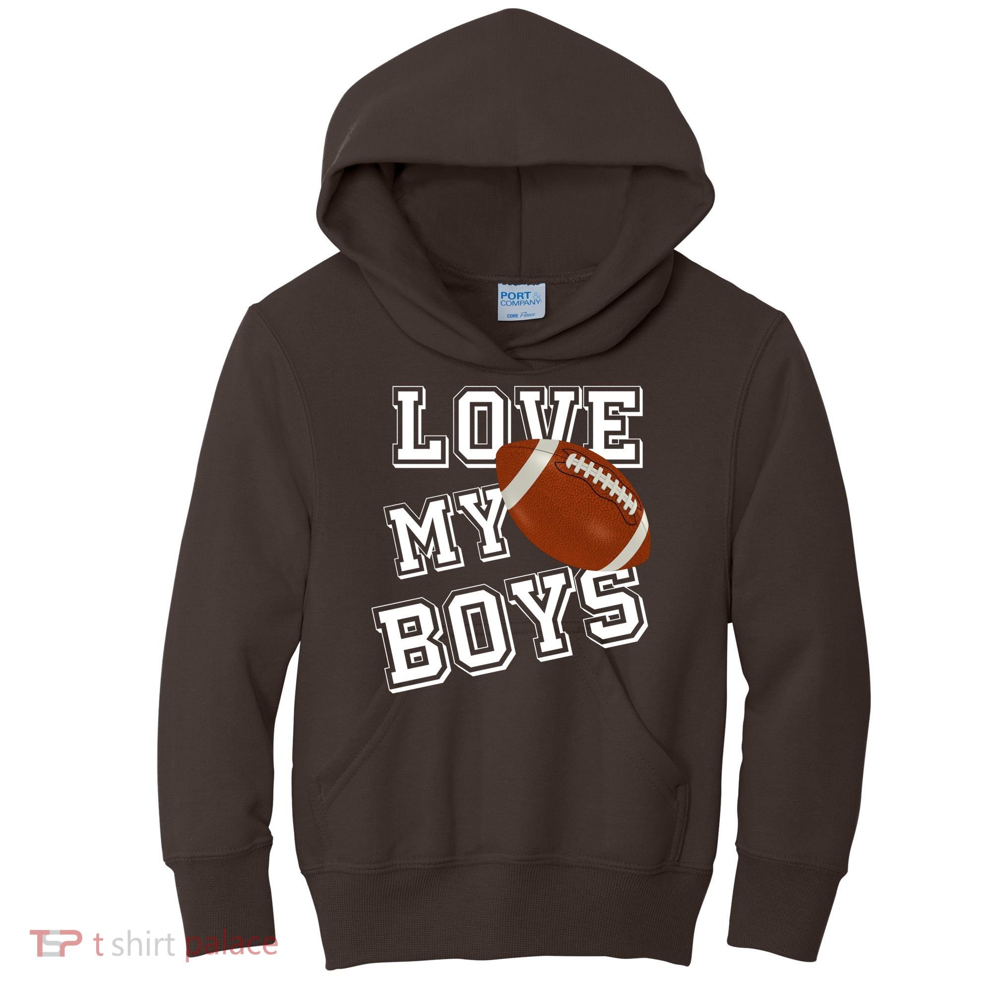 Love My Boys Cute Football Kids Hoodie