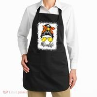 Leopard Messy Bun Ball Mom Baseball Softball Mom Mothers Day Apron thumb 2