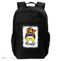 Leopard Messy Bun Ball Mom Baseball Softball Mom Mothers Day Backpack thumb 0