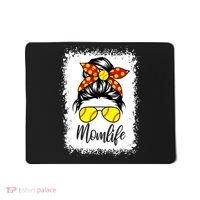 Leopard Messy Bun Ball Mom Baseball Softball Mom Mothers Day Mousepad thumb 0