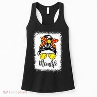 Leopard Messy Bun Ball Mom Baseball Softball Mom Mothers Day Women's Tank Top thumb 0
