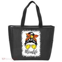 Leopard Messy Bun Ball Mom Baseball Softball Mom Mothers Day Tote Bag thumb 0