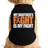 Leukemia My Brother's Fight Is My Fight Awareness Distressed Doggie Tank thumb 0