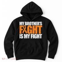 Leukemia My Brother's Fight Is My Fight Awareness Distressed Hoodie thumb 0