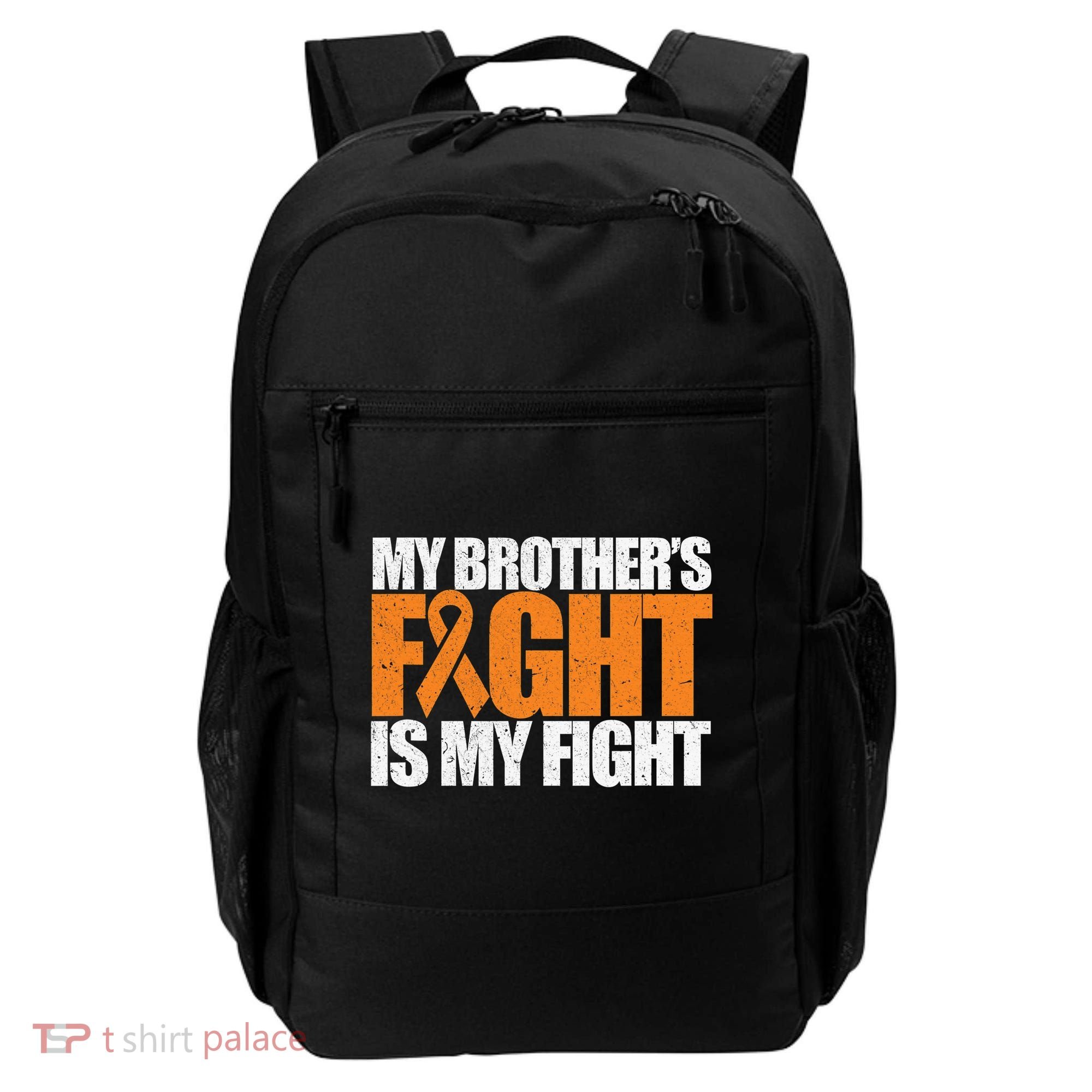 Leukemia My Brother's Fight Is My Fight Awareness Distressed Backpack