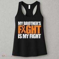 Leukemia My Brother's Fight Is My Fight Awareness Distressed Women's Tank Top thumb 3