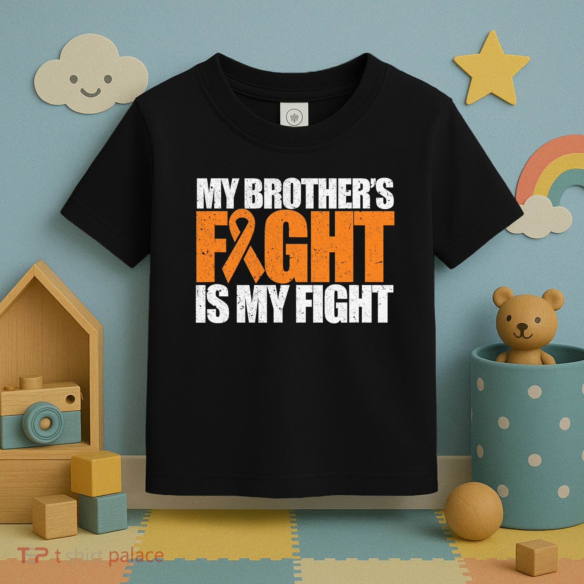 Leukemia My Brother's Fight Is My Fight Awareness Distressed Toddler T-Shirt