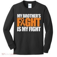 Leukemia My Brother's Fight Is My Fight Awareness Distressed Kids Long Sleeve Shirt thumb 0