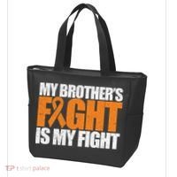 Leukemia My Brother's Fight Is My Fight Awareness Distressed Tote Bag thumb 3