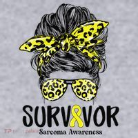 Leopard Messy Bun  Survivor Sarcoma Awareness Women's Sweatshirt thumb 2