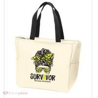 Leopard Messy Bun  Survivor Sarcoma Awareness Tote Bag thumb 3