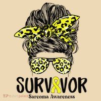 Leopard Messy Bun  Survivor Sarcoma Awareness Tote Bag thumb 4