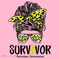 Leopard Messy Bun  Survivor Sarcoma Awareness Coaster thumb 2