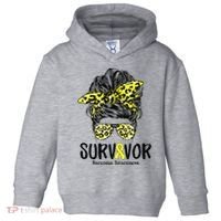 Leopard Messy Bun  Survivor Sarcoma Awareness Toddler Hoodie thumb 0