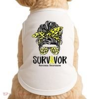 Leopard Messy Bun  Survivor Sarcoma Awareness Doggie Tank thumb 0