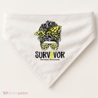 Leopard Messy Bun  Survivor Sarcoma Awareness USA-Made Doggie Bandana thumb 0
