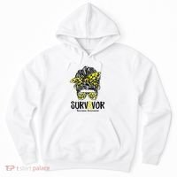Leopard Messy Bun  Survivor Sarcoma Awareness Hoodie thumb 0