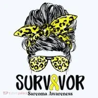 Leopard Messy Bun  Survivor Sarcoma Awareness Bucket Hat thumb 4