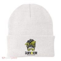Leopard Messy Bun  Survivor Sarcoma Awareness Beanie thumb 0