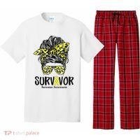 Leopard Messy Bun  Survivor Sarcoma Awareness Pajama Set thumb 0