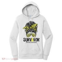 Leopard Messy Bun  Survivor Sarcoma Awareness Women's Hoodie thumb 0